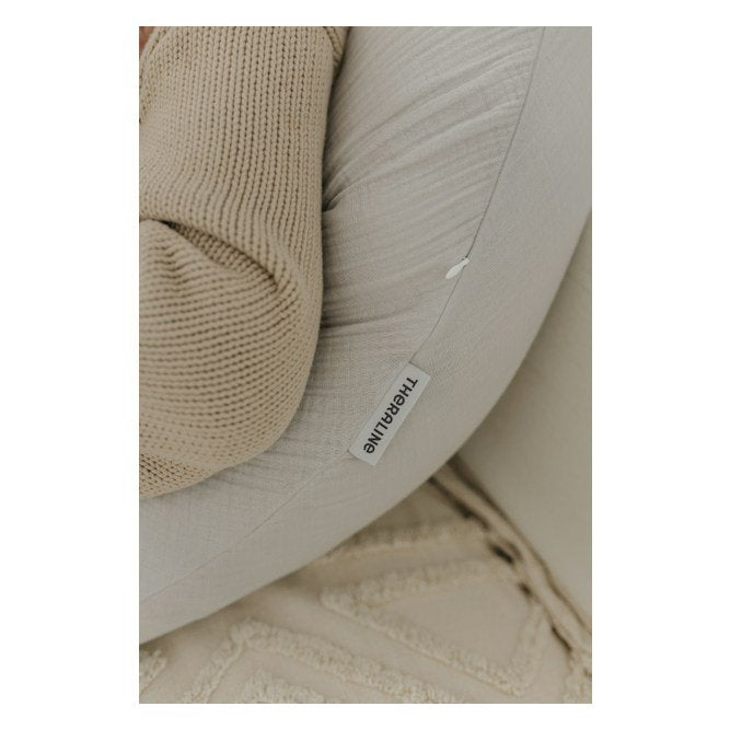 THERALINE The Original Maternity & Nursing Pillow – Light Grey Muslin