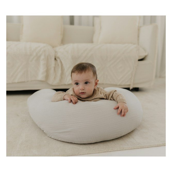 THERALINE The Original Maternity & Nursing Pillow – Light Grey Muslin