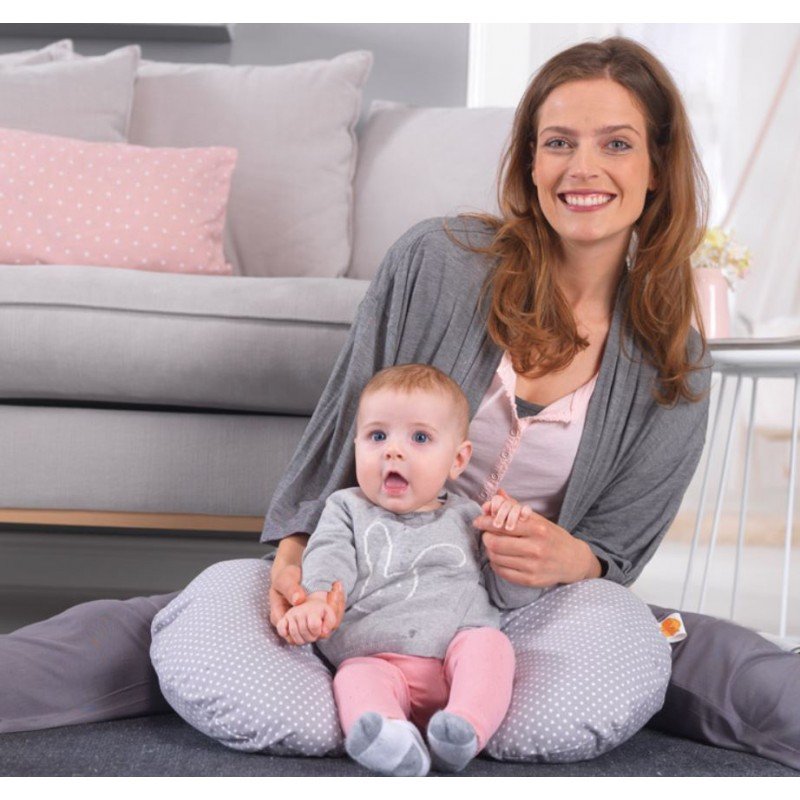 THERALINE Wynnie – The American Nursing Pillow (Grey Polka Dots)