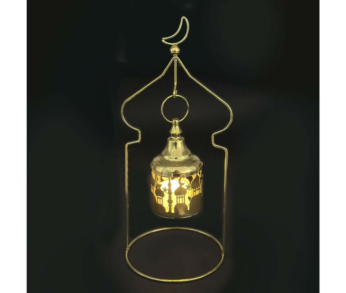 Fanous Light LED, Fanous with Stand, Gold