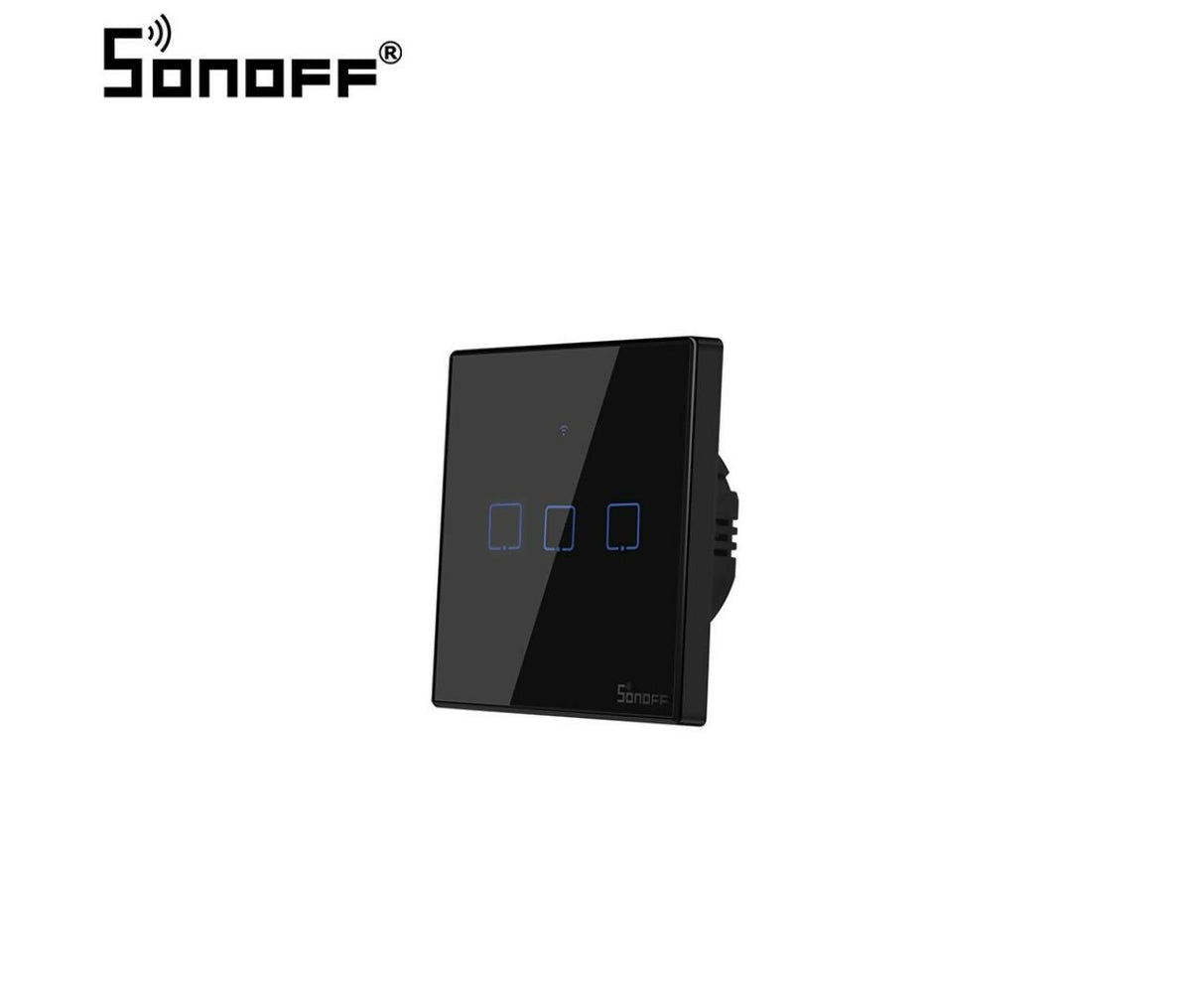 IoT Smart | WiFi Touch Switch | 3-Gang | EU | Black | T3EU3C | Sonoff