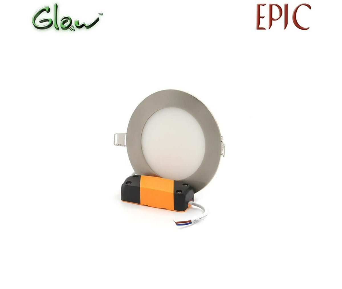 LED Panel | Round | 220V AC 6W | 105mm | White | Silver Frame | Aluminum | Glow