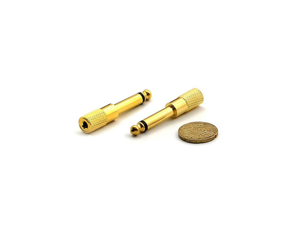 Audio Adapter | Jack Mono | Male 6.3mm - Female 3.5mm | Gold