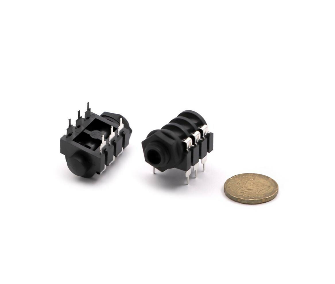 Audio Socket | Jack Stereo Female 6.3mm | 6-Pin | Cassis & PCB