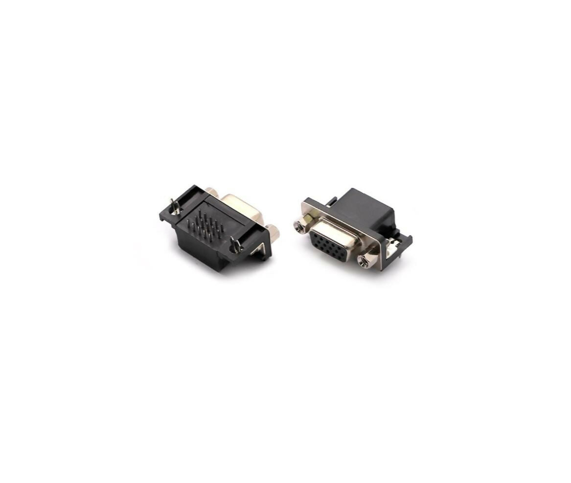 Connector | DB15 VGA 90 Degree Female 3-Row | PCB Mount