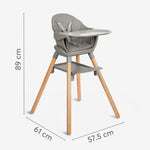 Kikkaboo 2-in-1 Wooden Highchair