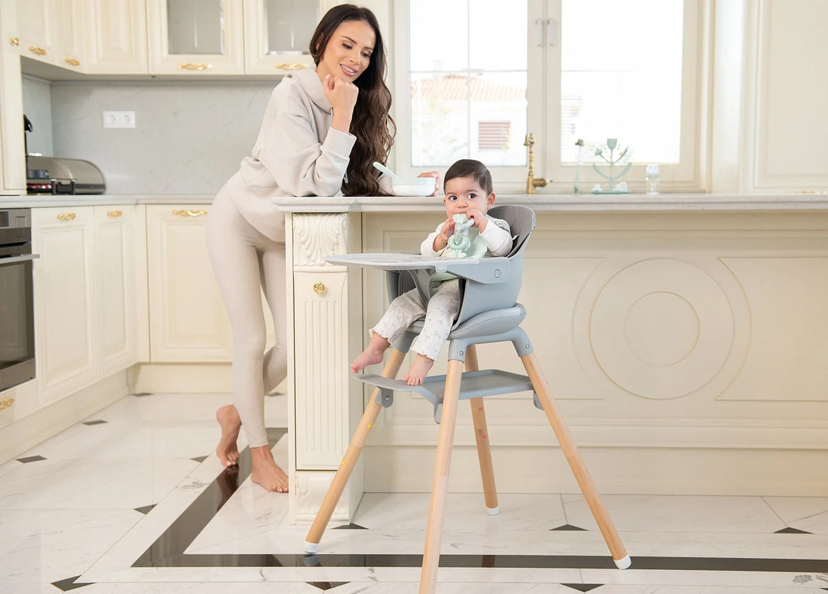 Kikkaboo 2-in-1 Wooden Highchair