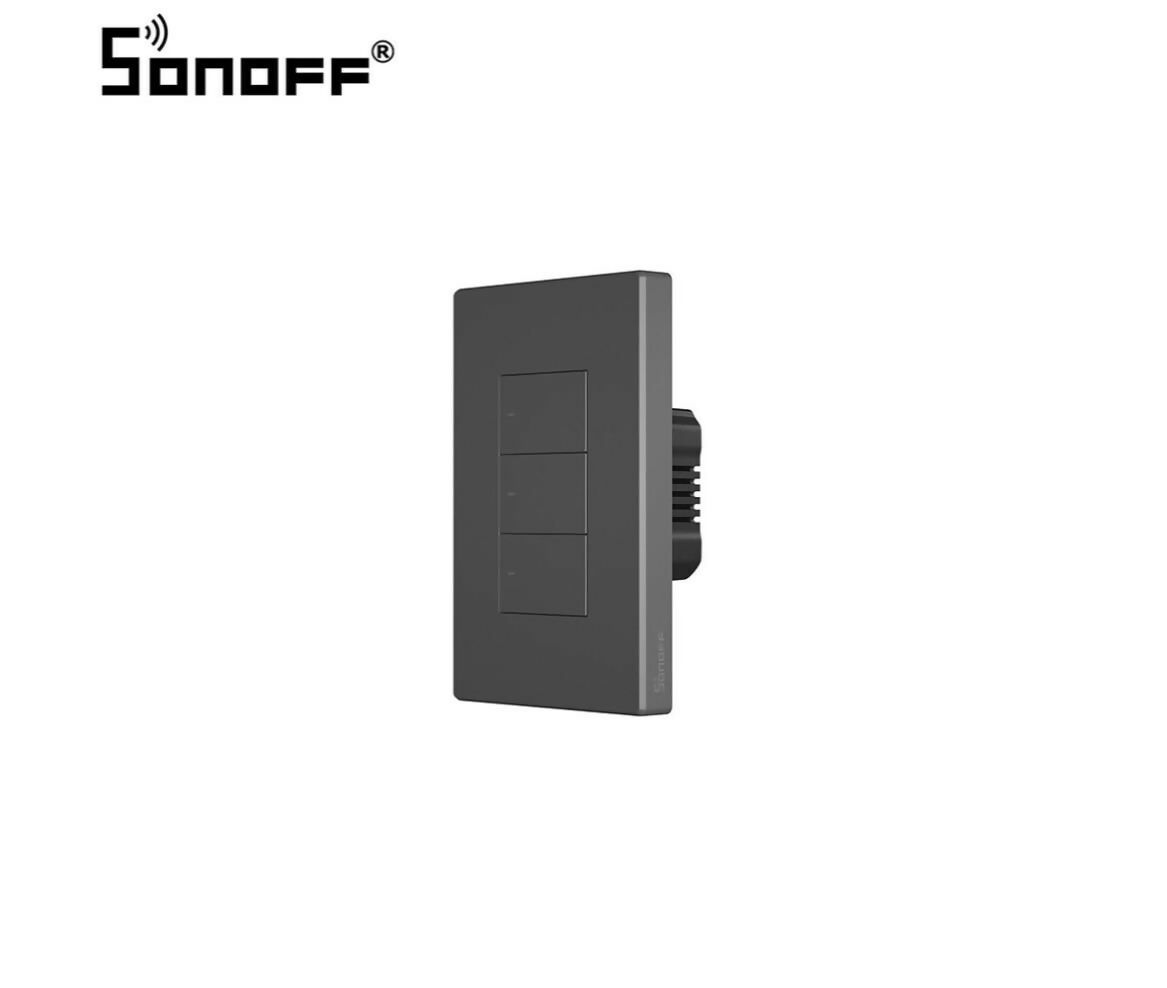 IoT Smart | WiFi Touch Switch 3-Gang | US Black | Sonoff M5