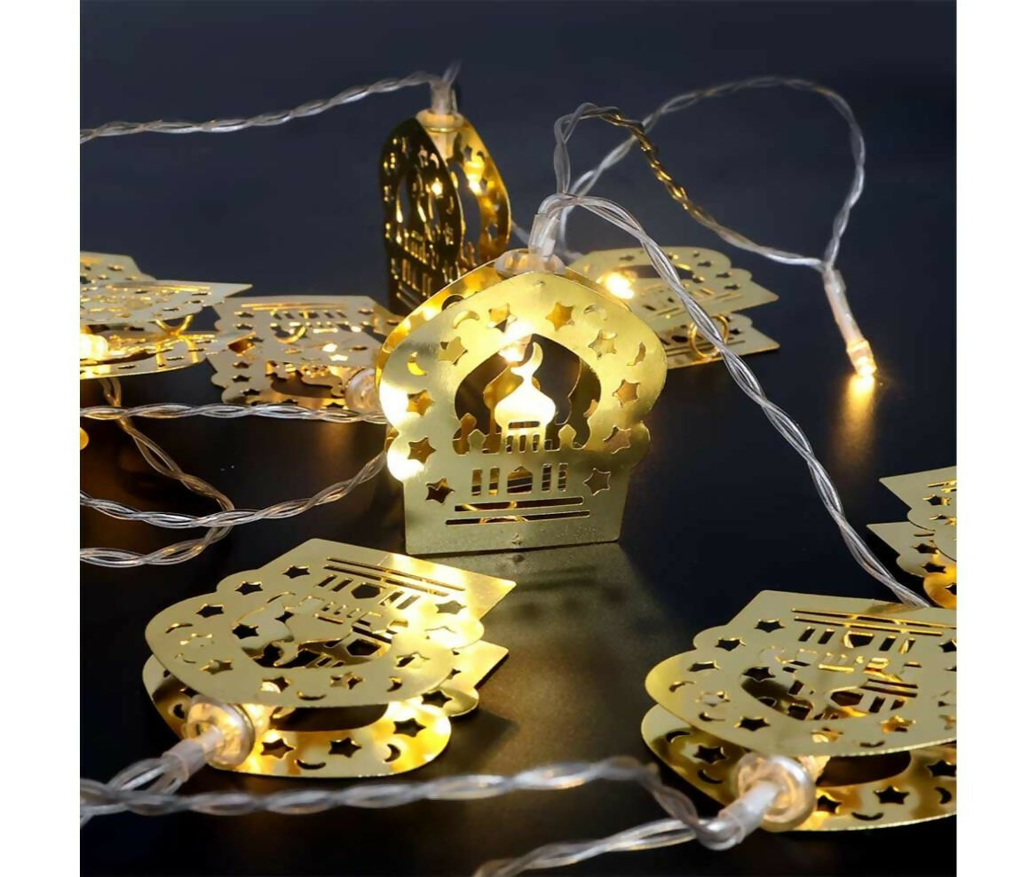 LED Fairy Light | DC Battery | Lantern | Warm White | Metal Gold | 3M