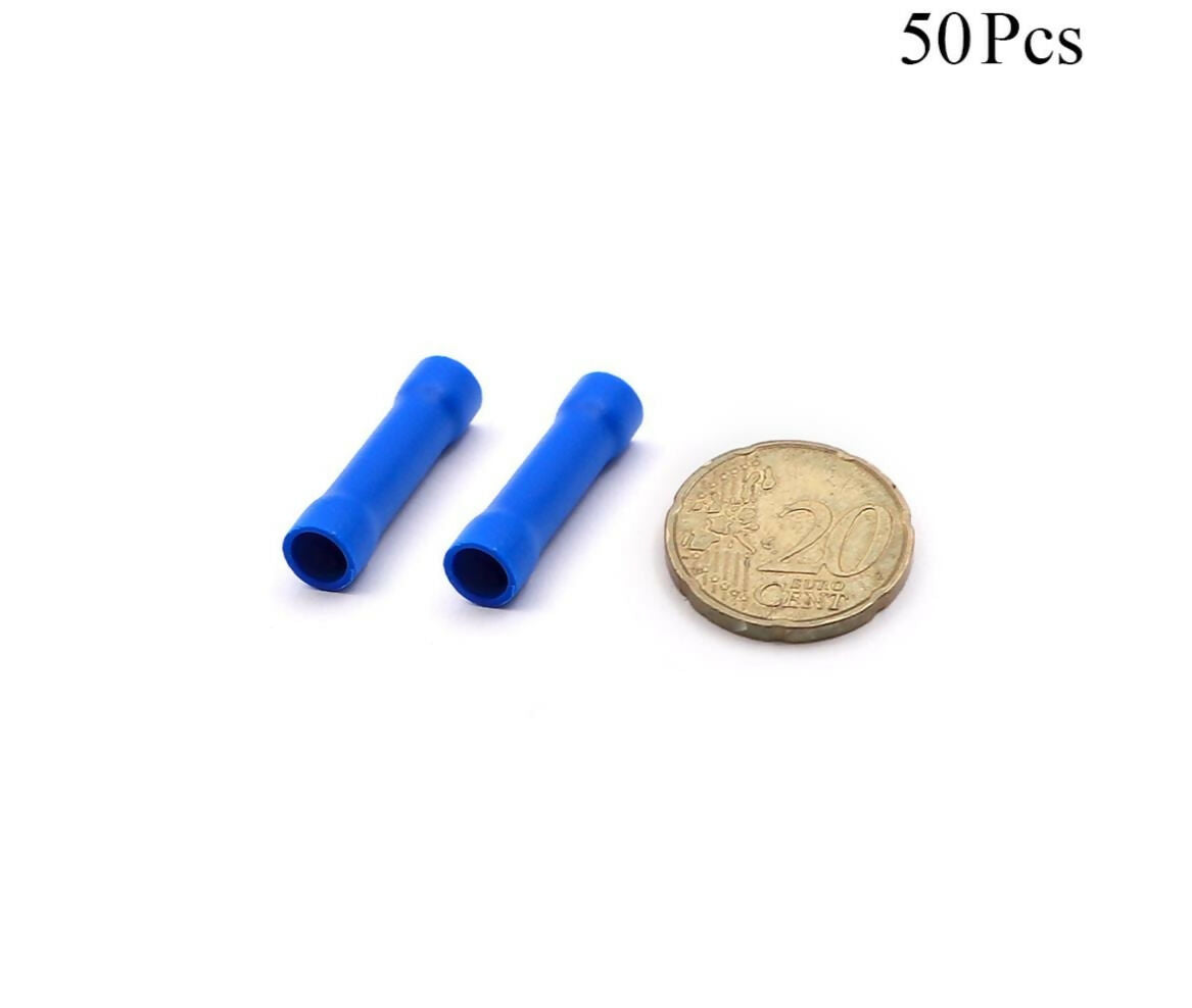 Cable Lugs Insulated | BV2 | Butt | 1.5-2.5mm | Blue | 50pcs